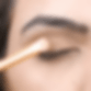 Use a flat brush for glitter eyeshadow