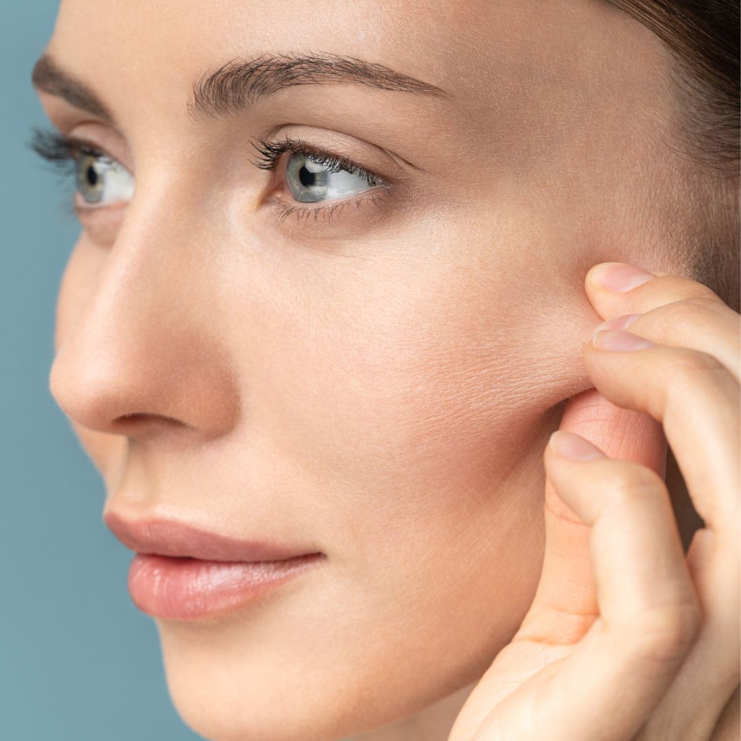 Lift your cheeks with anti aging solutions.
