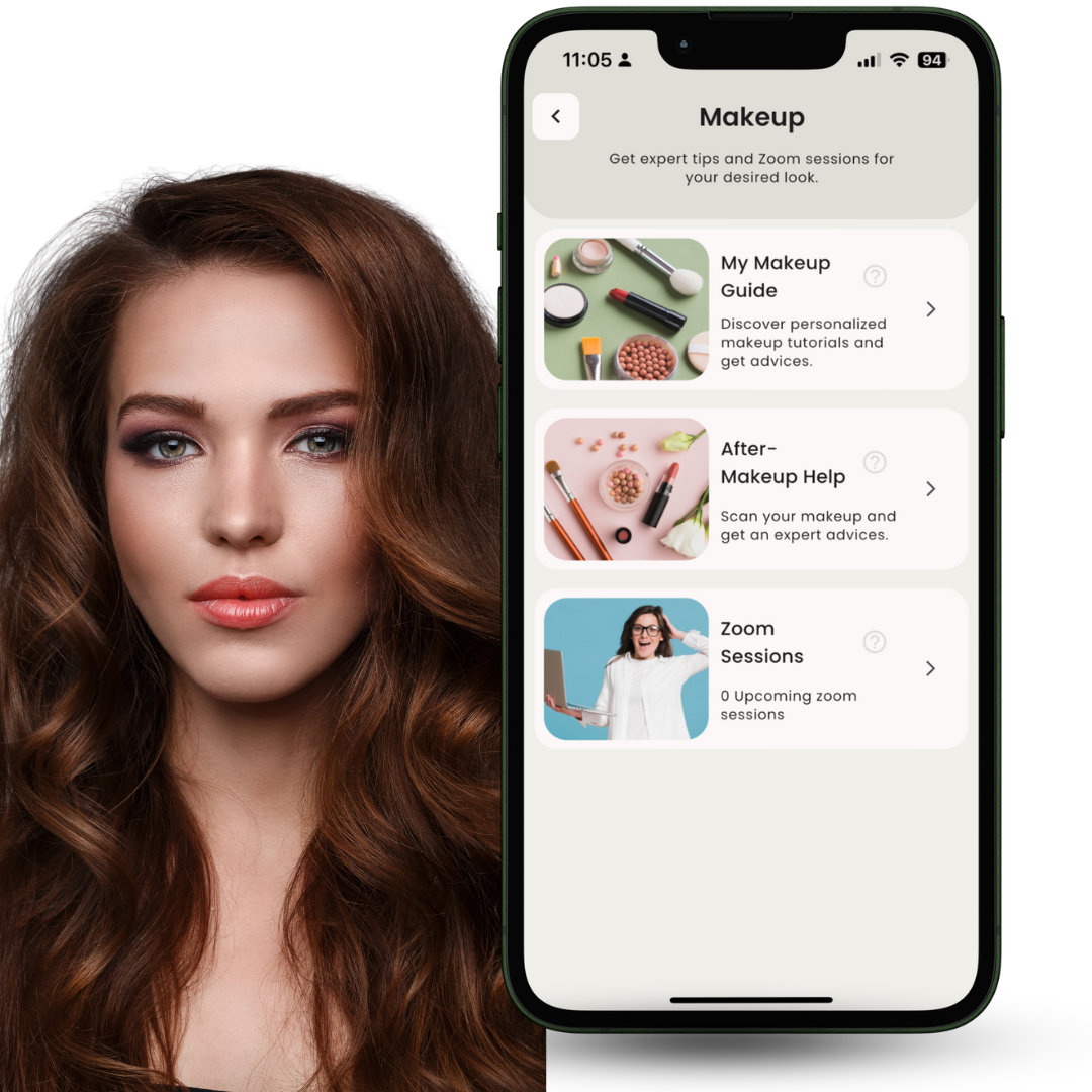 Girl with makeup and forever beuaty mockup screen