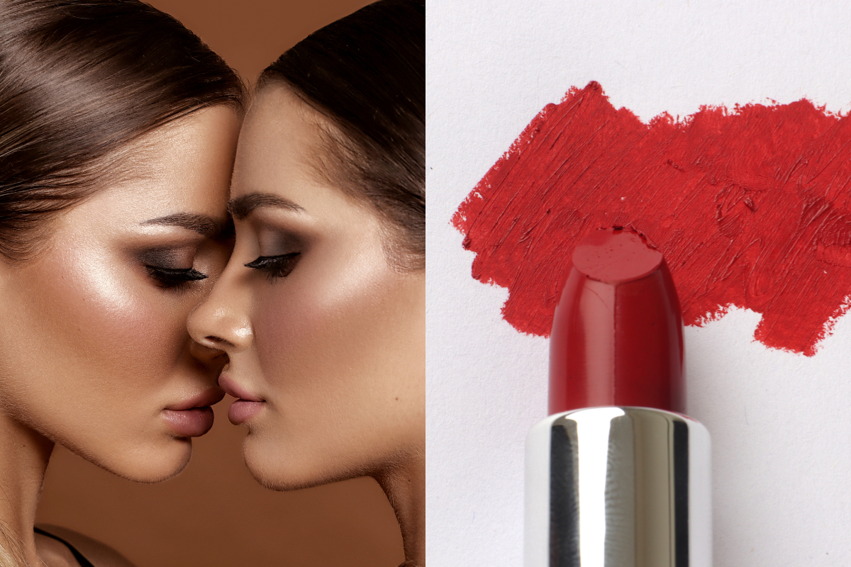 2 girls in flawless makeup and bold lipstick