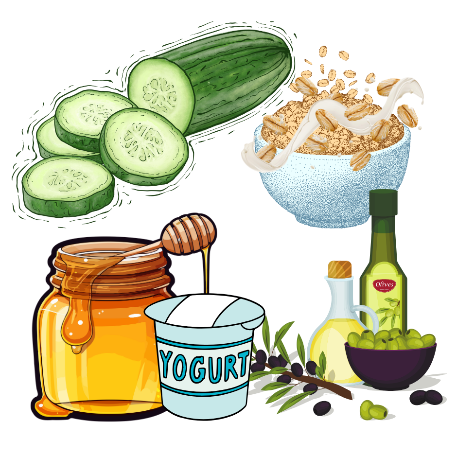 DIY Oats, honey yogurt skincare