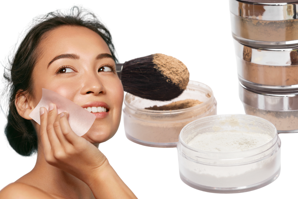 Use blotting papers to remove oily T zone