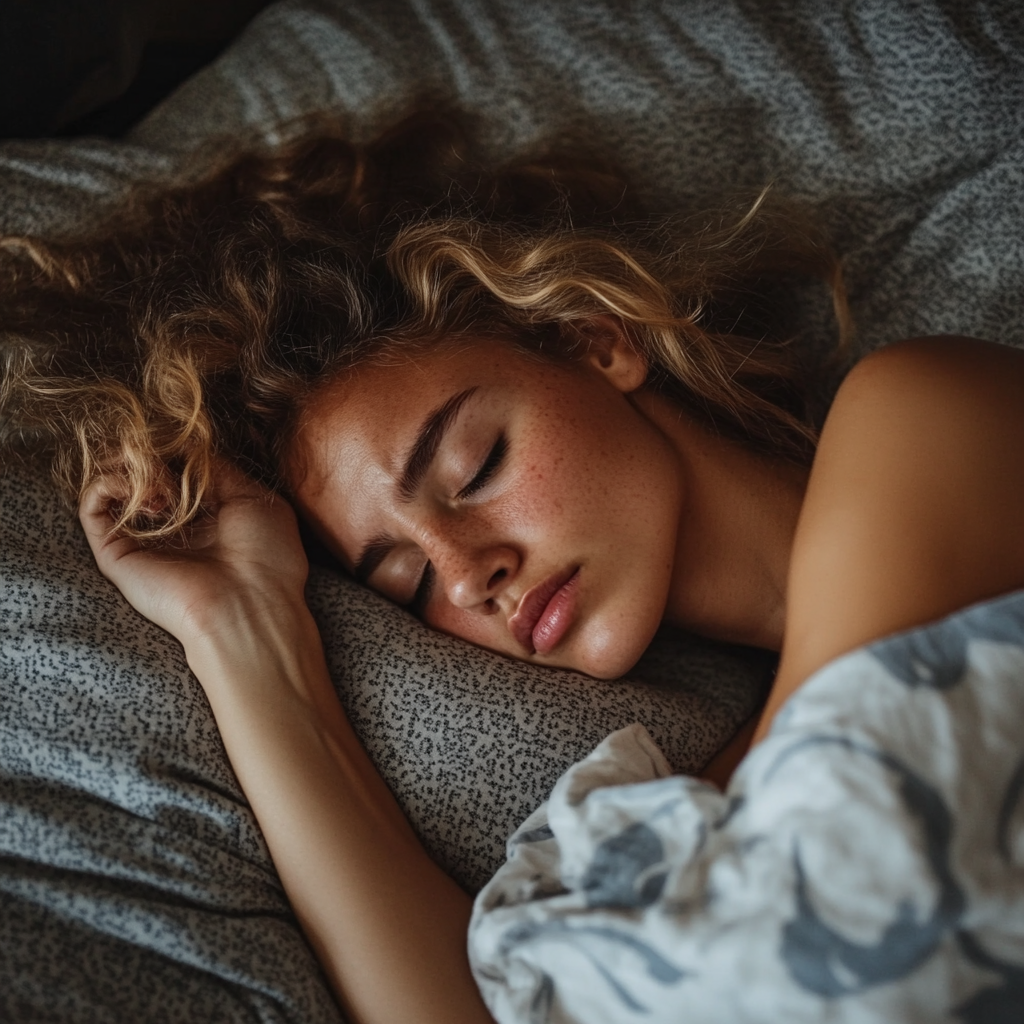 Tired woman with dull skin and dark circles—reminder that beauty sleep is real.