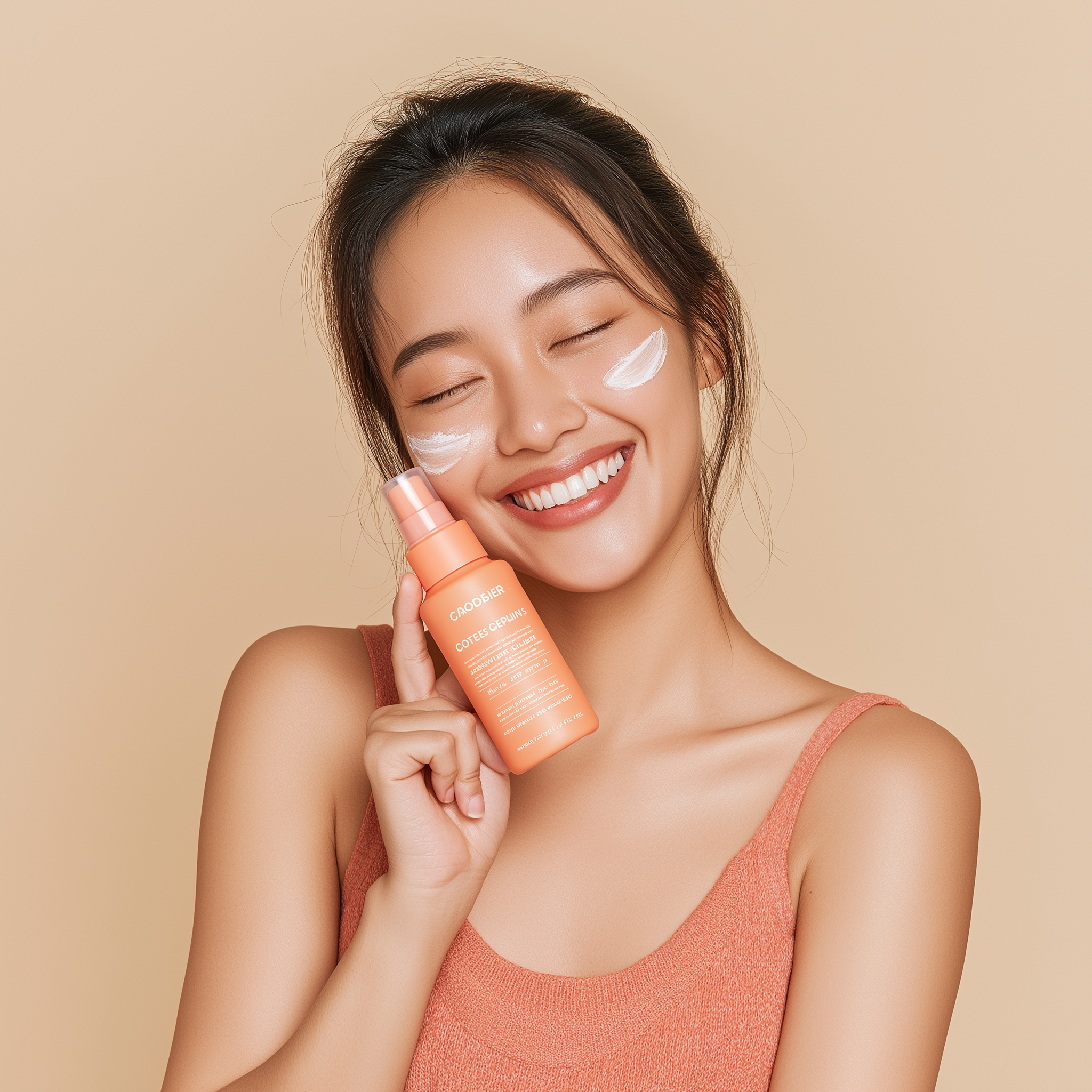 Woman applying lightweight moisturizer to oily skin for hydration without greasiness