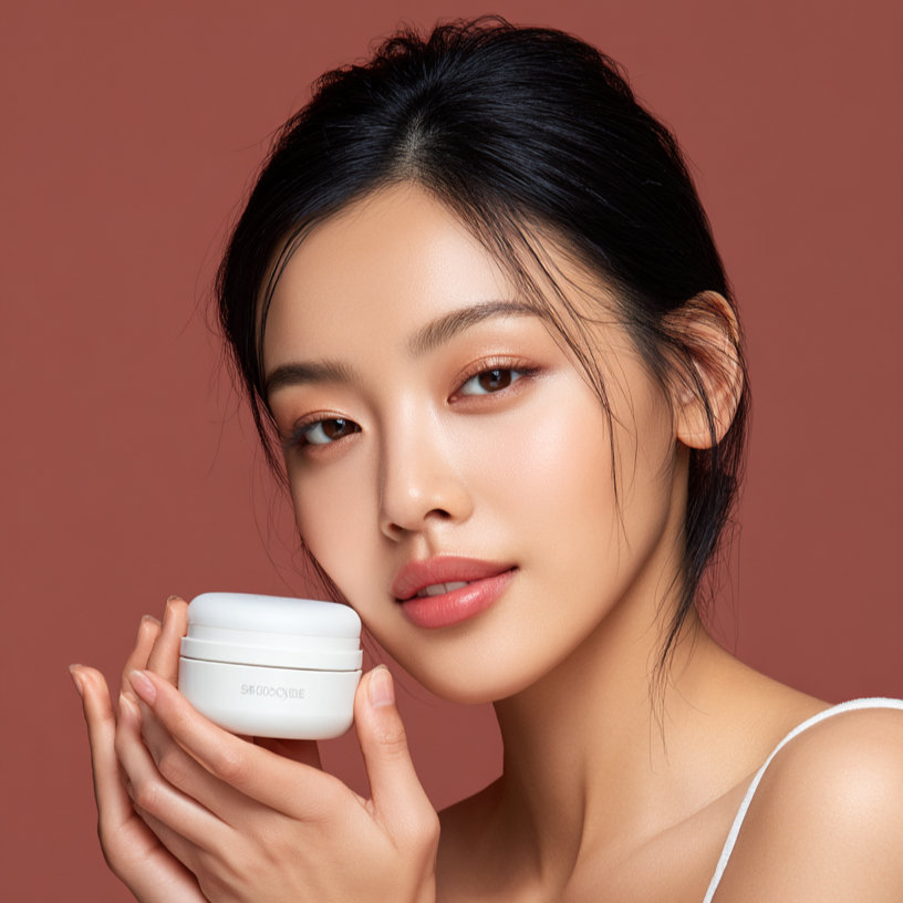 Woman applying lightweight moisturizer to oily skin for hydration without greasiness